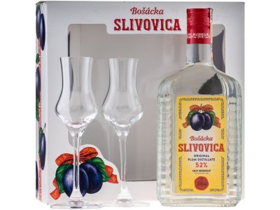Bošácka Slivovica Hranatá s 2 pohármi 52 % 0,7 l