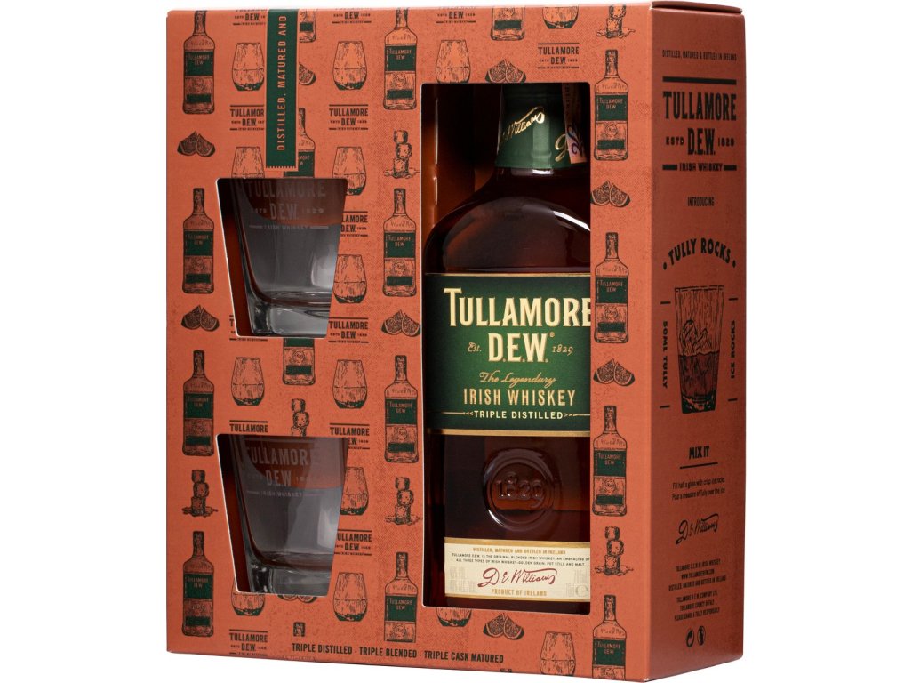 Tullamore Dew s 2 pohármi 40 % 0,7 l